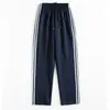 Calças escolares de uniforme grossas para primavera e outono alunos do ensino fundamental e médio uma duas três listras calças de uniforme escolar para estudantes calças esportivas