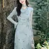 Hermoso Cinturón Ceñidor de Cintura Super Hada Temperamento, Hermoso Nuevo Estilo Chino Cheongsam Mejorado, Hermoso Vestido de Principios de Otoño para Mujer