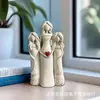 Enfeites Criativos de Estátua Pai-Filho Personagens Familiares Curativos Mãe e Filha Criança Cachorro Estátua Resina Personalizada