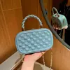 Bolso Pequeño Transfronterizo para Mujer 2022 Nuevo Bolso de Caja Portátil a la Moda Bolso Cosmético Cadena Hombro Cruzado Bolso Cuadrado Pequeño
