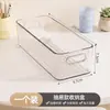 Caja de almacenamiento larga con separador de cajones tipo largo estrecho rectangular de acrílico transparente para snacks artículos varios caja organizadora de escritorio