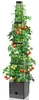 Caixas de Plantio para Horta Elevada & Treliça, Gaiola para Tomate & Vaso de Plantio Suporte de Plantas Externo 59" com Auto-irrigação para Vegetais de Trepadeira, Flores, Videiras, Plantas, Cinza