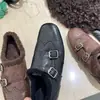 Mocasines Brogue Tallados para Mujer 2025 Nuevo Estilo Mocasines de Commuter Forrados de Lana
