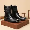 Amazon Venda Quente Transfronteiriça Botas Chelsea de Inverno com Biqueira de Ferro Moda Masculina Botas Martin Tendência de Cano Alto - 25806