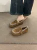 Pantuflas de felpa retro esmeriladas estilo bosque, zapatos de algodón cálidos tipo slip-on de suela blanda Birkenstock otoño e invierno 2025