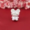 Plata Pura 999 Signos del Zodíaco Caballo Pequeño Hello Kitty Cuentas Espaciadoras de Dibujos Animados Cuerda Trenzada Hecha a Mano 3D Materiales para Manualidades al por Mayor
