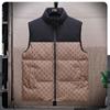 Colete masculino de algodão para outono e inverno, sem mangas, com estampa da letra B, tamanho grande, gola alta, estilo casual.