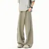 Pantalones de paracaidista holgados estilo americano, pantalones de pierna ancha rectos holgados de moda para verano, pantalones casuales versátiles de pierna curva para hombre