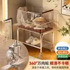 Cesta de Ropa Sucia de Almacenamiento de Doble Capa Estante de Almacenamiento Multifuncional Carrito Pequeño Móvil para el Hogar Cesta de Almacenamiento de Ropa Sucia para el Baño
