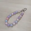 Cadena de teléfono móvil de flor con colgante de cuentas macarrón cuentas de colores llavero creativo cadena para funda de teléfono móvil estilo chica ins