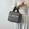 Celebridade da Internet Cão de Caça Padrão Pied-de-Poule Necessaire Letra R Estilo K Necessaire de Cosméticos Bolsa Satchel da Moda Necessaire
