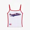 Camisola de Verano para Mujer, Top Ajustado sin Mangas, Top con Bordado de Letras Dulce y Picante, Sin Mangas