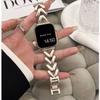 Para Apple Watch V Pulsera Correa de Metal Iwatch Estilo Chanel Pequeño Sentido Avanzado Correa de Reloj Simple Transfronteriza
