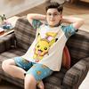 Pijama de verano delgado de algodón con mangas cortas para niño gordo, talla grande, dibujos animados, ropa para aire acondicionado, traje de moda