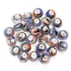10 unidades/pacote contas de ábaco de vidro lapidado padrão espiral contas de vidro dupla cor pulseira de joia DIY feita à mão
