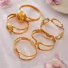 Pulseras de Moda Europeas y Americanas con Cuentas Redondas Grandes, Set de Pulseras de Acero Inoxidable Huecas, Diseño Exagerado y Único, Chapado en Oro de 18 Quilates