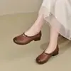 YsshadiR2026 Nuevo Estilo Boca Baja Tacón Bajo Suela de Cuña Zapatos de Madre Capa Superior Piel de Vaca Cómodos Otoño Zapatos de Vestir para Mujer Mujer