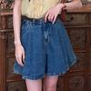 Saia Shorts Jeans Fina de Verão para Mulheres 2026, Tamanho Plus para Formato Pera, Emagrecedora, Versátil, Estilo Retro, Meia Saia Linha A