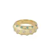 Anel de Luxo Leve com Pontos de Diamante Escovado para Mulheres, Anel Ajustável de Prata Esterlina S925 Banhado a Ouro com Diamante Verde, Popular no Xiaohongshu, Sensação de Alta Qualidade