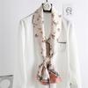 Bufanda Delgada Estrecha de Seda Pequeña Larga de Tira para Mujer Combinable Primavera y Otoño Invierno Cinturón Bufanda Decorativa Delgada Coreana Bufanda Floral Vestir Traje