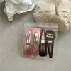 Nuevo Set de 4 Piezas de Pinzas para el Cabello de Colores de Moda con Goteo de Aceite para Flecos de Cabello Roto Estilo Coreano Nuevas Pinzas para el Cabello Pinzas Laterales