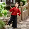 Hanfu para Meninas, Traje Tang Estilo Chinês para Meninos, Novo Estilo Chinês para o Festival do Meio do Outono, Roupa de Performance Infantil de Primavera e Outono para Bebês, Traje Tradicional Chinês para Performance