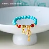 Luz de Anel Elástica Flor de Rosa Luxo Nicho Estilo Chinês Estilo Antigo Anel para Dedo Indicador High-End Novo Estilo Chinês Joia de Mão Atacado