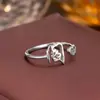 Anillo de Plata de Ley 925 100 Apellidos Familiares Apellido Familiar Anillo para Mujer Nuevo Amor Diseño de Nicho Sentido Anillo de Dedo Abierto Todo-partido Regalo