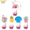 Nueva Decoración de Fiesta Estilo Hawaiano Flamenco Hoja de Palma Vajilla Platos de Papel Vasos de Papel Servilletas de Papel Cubiertos de Amazon