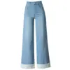 Jeans Acampanados Casuales de Verano 1080 para Mujeres de Mediana Edad Estilo Chino Encaje Pantalones tipo Mamá para Primavera y Otoño para Personas de Mediana Edad y Mayores