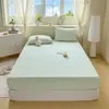 Faldón de Cama de Gasa de Doble Capa Clase A Faldón de Cama Jacquard Lavado al Agua Cubierta de Colchón Simmons Cubierta Antideslizante para Cama Faldón de Cama Set de Tres Piezas