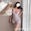Traje Sexy y Sexy con Estampado Floral de Cerezas Que Se Puede Usar Afuera, No Hay Necesidad de Quitarse los Tirantes, Pijama de Cuello en V y Almohadilla en el Pecho, Cómodo para el Hogar