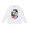 Otoño e invierno estilo japonés marca de moda cabeza de simio estampado de dibujos animados unisex joven suéter sudadera holgada venta al por mayor y dropshipping