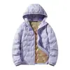 Nuevo Cardigan de Invierno Casual Cómodo de Plumas de Pato Cálido Unisex Color Sólido con Capucha Ligera Chaqueta de Plumas Venta al por Mayor