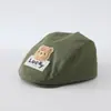Gorra Boina de Mezclilla para Salidas de Primavera y Otoño para Bebés de 1-3 Años Gorra Delantera Oso de la Suerte Estilo Retro Sombrero para el Sol