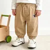 Pantalones hasta el tobillo para niños, nuevos estilos de primavera y otoño, pantalones de moda bordados para niños, pantalones casuales holgados versátiles estilo coreano para niños pequeños