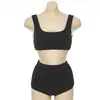 Biquíni feminino de duas peças, biquíni tailandês, moda praia de cintura alta, traje de banho sexy estilo ins coreano para fontes termais, moda praia fresca e estilosa