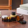 Botellas Marrones y Crema al por Mayor Transfronterizas, Botellas para Crema de Ojos y Crema Facial, Botellas de Vidrio a Prueba de Luz de 5g 100g, Botellas de Muestra para Envases de Cosméticos