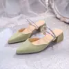 Sandalias de Tacón Grueso Versátiles y de Uso Bidireccional 2026 Nuevas Sandalias de Verano Cerradas para Mujer para Combinar con Vestidos, Zapatos de Tacón Medio para Mujer