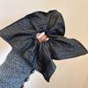 Vintage Quadrado Plissado Anel de Cabelo Feminino High-end Headline 2024 Novo High-end Grande Alta-elástica Borracha Tendão Gravata Headwear