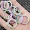Anel de Jade Esmeralda Jade Violeta Flor Flutuante Verde Anel de Jade Tricolor Anel Estilo Igual para Homens e Mulheres Joia de Mão de Jade Anel de Corrida Lote