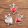 11 pendientes de aleación, collar y accesorios de joyería con alas de corazón de melocotón estilo gótico retro personalizados transfronterizos europeos y americanos