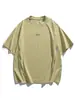 Camiseta de Verão Nanxia com Estampa de Letras e Listra Refletiva, Gola Redonda, Manga Curta para Homens, Modelagem Solta, Camiseta de Meia Manga para Casais