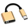 Cable adaptador de audio USB tipo C a 3.5 mm, carga y escucha dos en uno, adaptador para auriculares, carcasa de aleación de aluminio