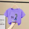 Camiseta de Manga Corta para Niña 2026 Nuevo Verano Ropa Infantil Algodón Puro Manga Media Ropa para Niñas Verano Niños Grandes Tops