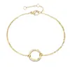 Pulseira de Aço Inoxidável Transfronteiriça St.Delan Moda Europeia e Americana Simples Vazada Redonda Banhada a Ouro Joia de Mão
