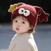 Gorro de Invierno para Bebé Estilo Coreano Cálido con Forro de Terciopelo Gorro de Punto Lindo Ojos Grandes Estrella Gorro de Lana Gorro Navideño para Niños