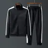 Jaqueta Cardigan de Corrida para Primavera e Outono Terno Esportivo Casual Masculino para Jovens e Meia-Idade Roupas de Trabalho Conjunto de Uniforme Escolar de Duas Peças para Comércio Exterior