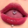 G23 Aleación de Titanio Transfronterizo Dientes Internos Perno para Lengua Micro-incrustado Zirconia Súper Brillante Anillo para Lengua con Mancuerna Anillo para Lengua Simple Decoración para Lengua Cuerpo Humano