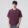 Camiseta de manga corta de peso pesado 210g para hombre Xintang, ajuste holgado de verano, top casual lavado estilo americano de marca